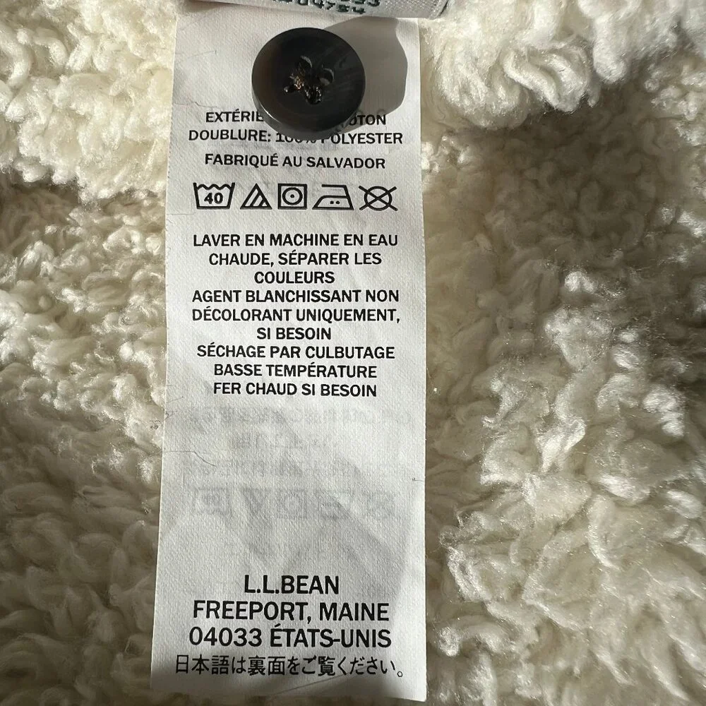 L.L.Bean Scotch Plaid Flannel Shirt Sherpa-Lined Zip Hoodie - Picture 14 of 14